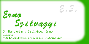erno szilvagyi business card