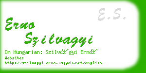 erno szilvagyi business card